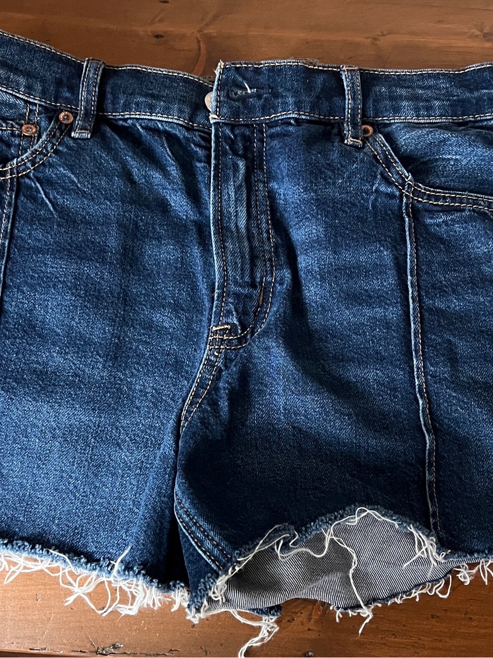 American Eagle Outfitters Dark Blue Denim Cutoff Jean Shorts